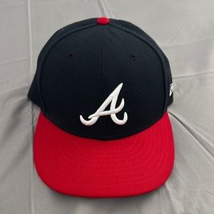 Navy and Red Atlanta Braves 59Fifty Fitted Hat